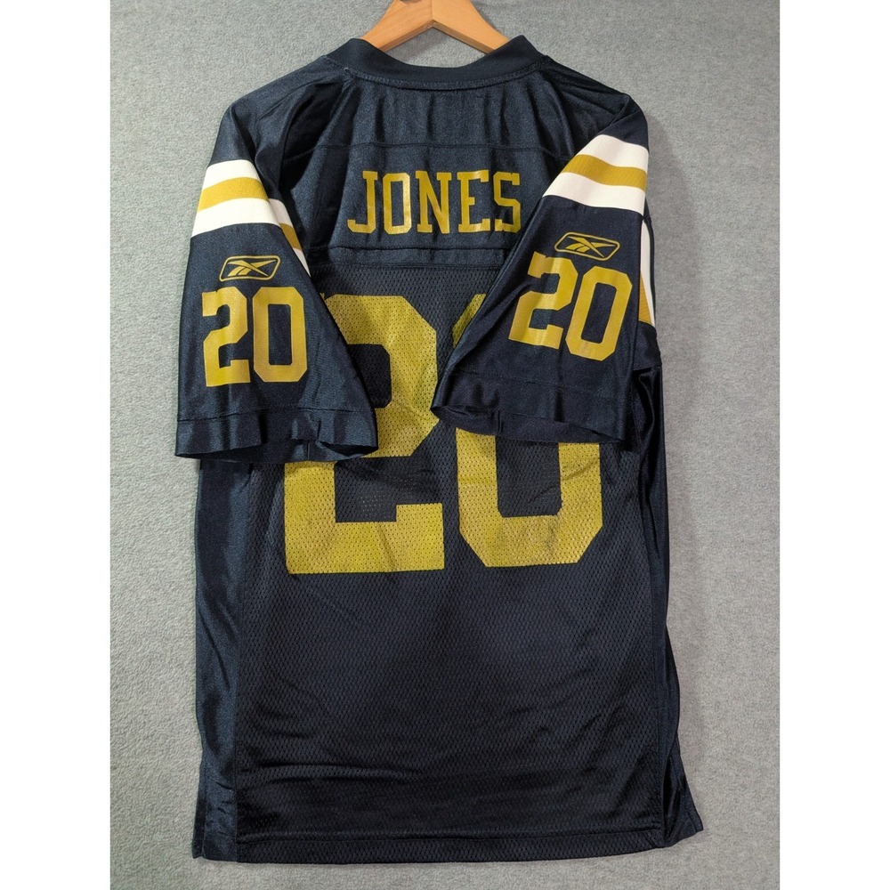 Vintage Reebok Thomas Jones New York Jets NFL Jersey Navy Gold Alt Size S - Picture 11 of 12